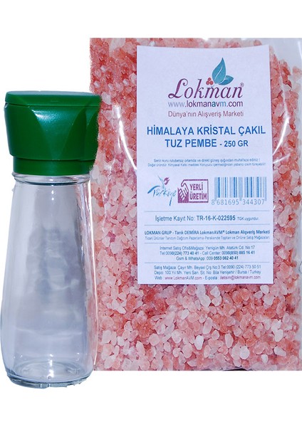 Tuz Karabiber Değirmeni Yeşil + Himalaya Çakıl Tuz Pembe 250 gr