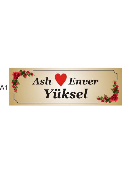 Kişiye Özel Kapı İsimliği Aliminyum A1 Model