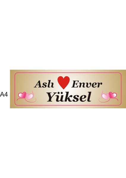 Kişiye Özel Kapı İsimliği Aliminyum A4 Model
