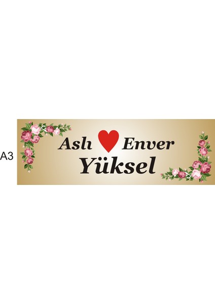 Kişiye Özel Kapı İsimliği Aliminyum A3 Model