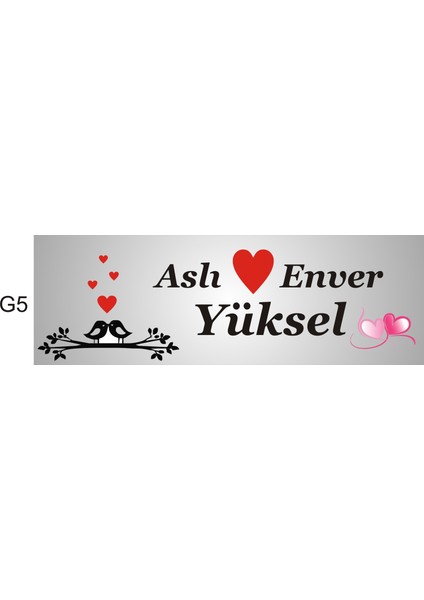 Kişiye Özel Kapı İsimliği Aliminyum G5 Model