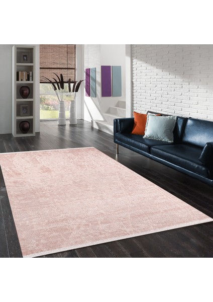 Nehir DG 9694 Pembe 155 x 230 cm Saçaklı Modern Halı