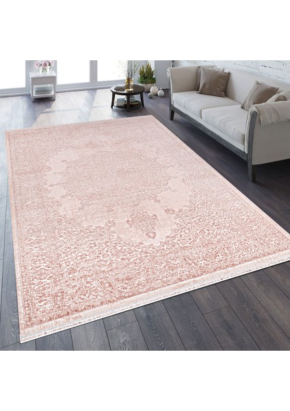 Nehir DG 9460 Pembe 155 x 230 cm Saçaklı Modern Halı