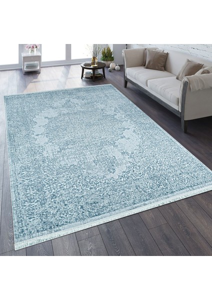 Nehir DG 9460 Mavi 155 x 230 cm Saçaklı Modern Halı