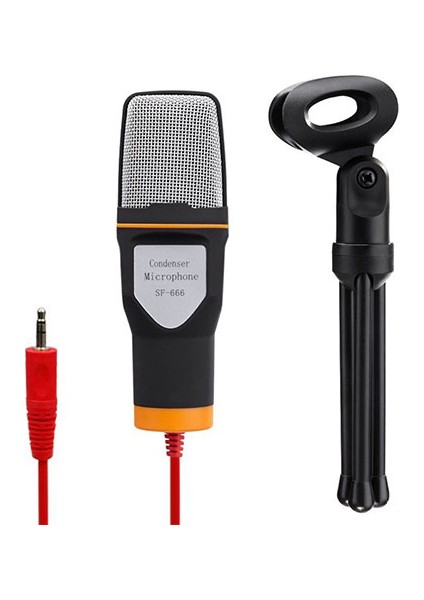 Kondenser 3,5mm stereo Kablolu Bilgisayar için Mikrofon + Tripod