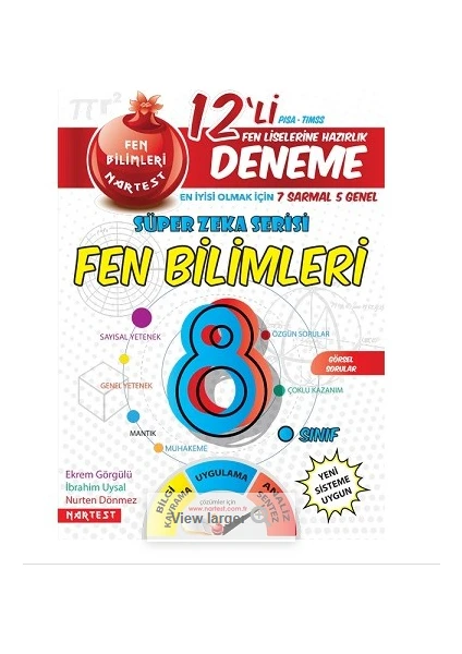 Nartest Yayınevi 8. Sınıf Nar Fen Bilimleri 12 Deneme Sınavı (7 Sarmal + 5 Genel)