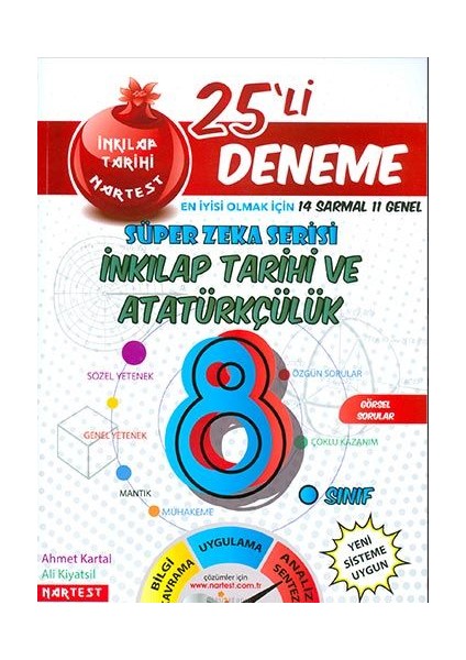 8. Sınıf Nar T.C. İnkılap Tarihi Ve Atatürkçülük 25 Deneme Sınavı (14 Sarmal + 10 Genel)