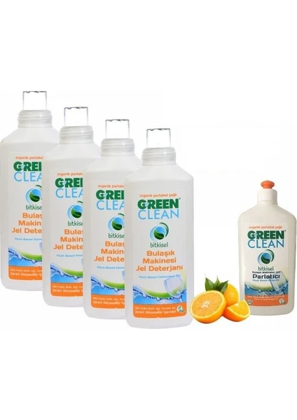 U Green Clean Bulaşık Makinesi Jel Deterjan 4'lü Paket Ve Parlatıcı