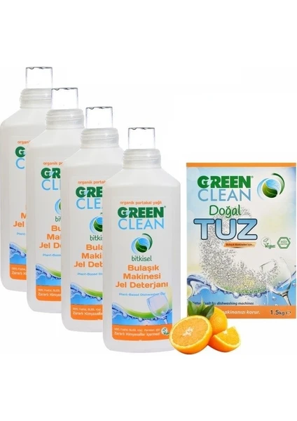 U Green Clean Bulaşık Makinesi Jel Deterjan  4'lü Paket Ve Tuz