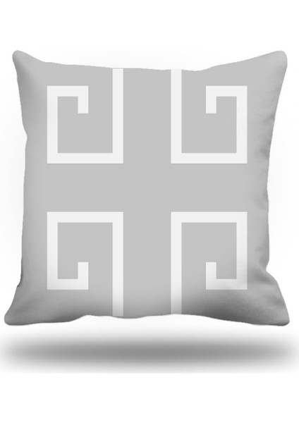 Yunananahtarı Dekoratif Kırlent Kılıfı