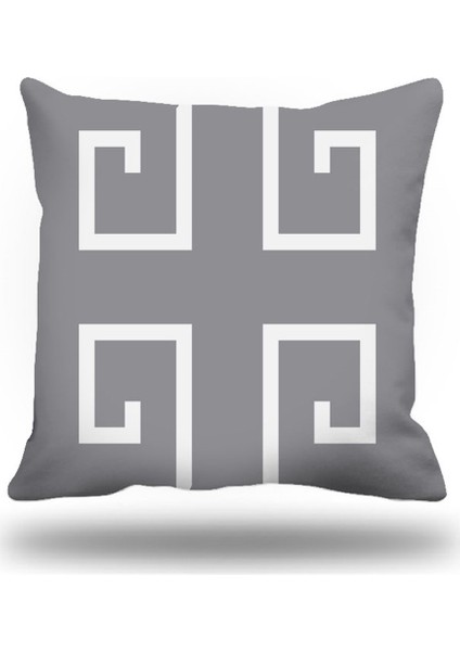 Yunananahtarı Dekoratif Kırlent Kılıfı