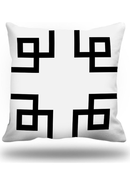 Yunananahtarı Dekoratif Kırlent Kılıfı