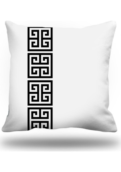 Yunananahtarı Dekoratif Kırlent Kılıfı