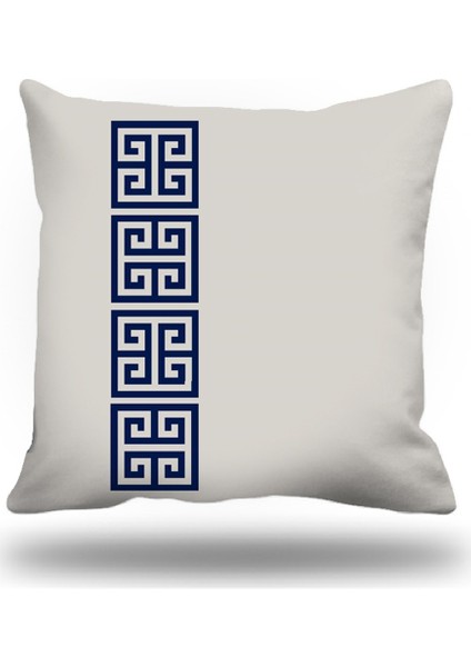 Yunananahtarı Dekoratif Kırlent Kılıfı