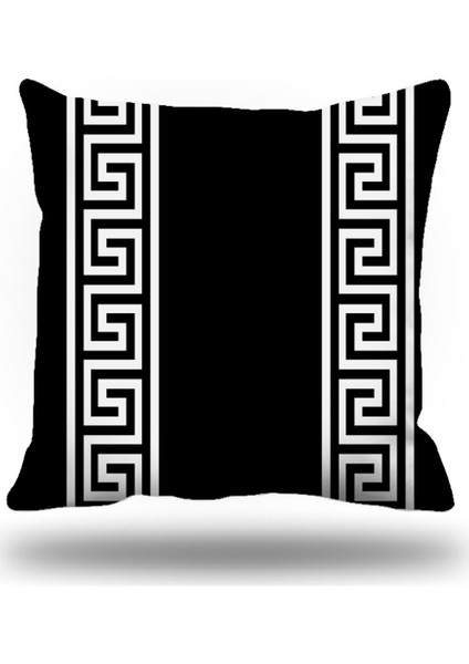 Yunananahtarı Dekoratif Kırlent Kılıfı