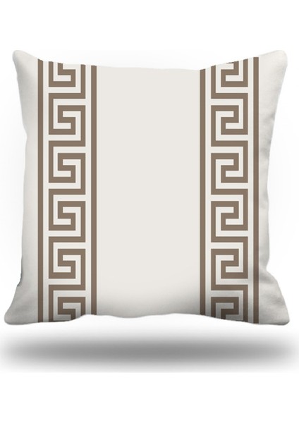 Yunananahtarı Dekoratif Kırlent Kılıfı