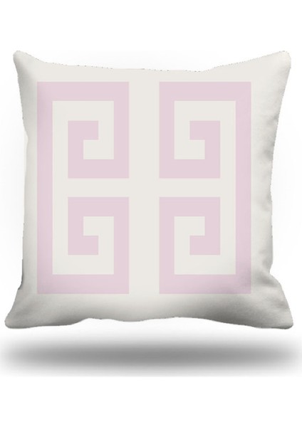 Yunananahtarı Dekoratif Kırlent Kılıfı