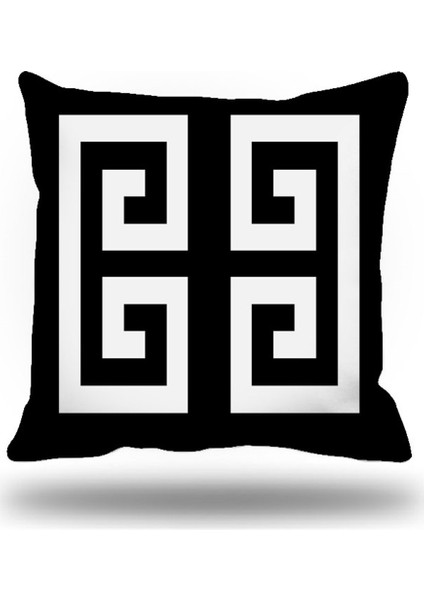 Yunananahtarı Dekoratif Kırlent Kılıfı