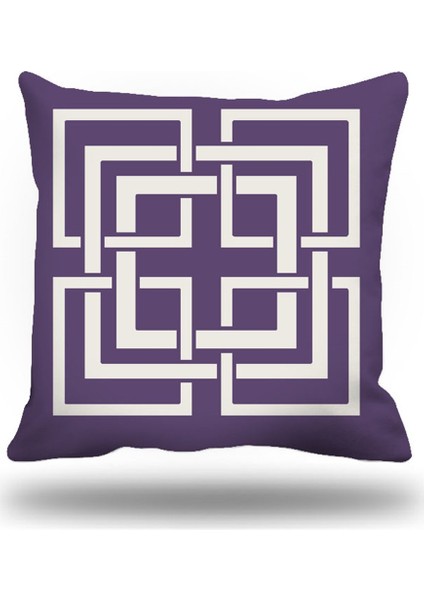 Yunananahtarı Dekoratif Kırlent Kılıfı