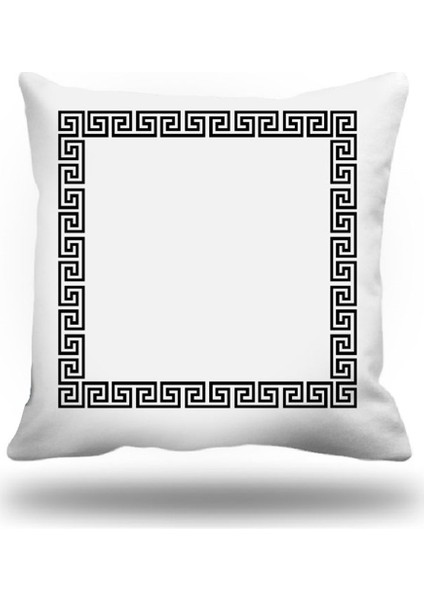 Yunananahtarı Dekoratif Kırlent Kılıfı