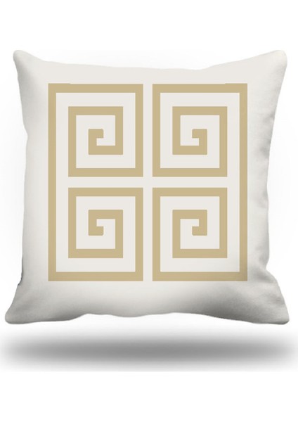 Yunananahtarı Dekoratif Kırlent Kılıfı