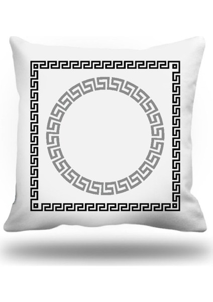 Yunananahtarı Dekoratif Kırlent Kılıfı