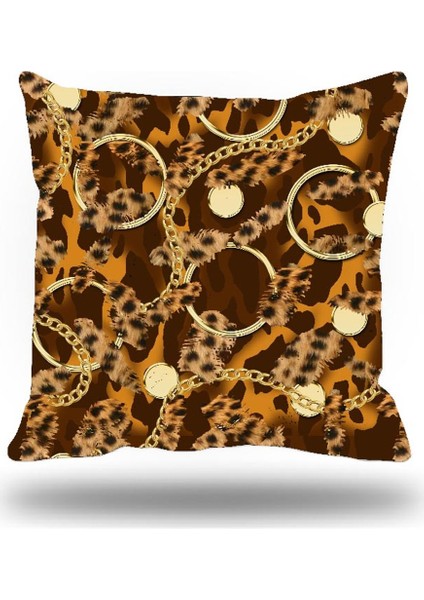 Kemerli Leopar Dekoratif Kırlent Kılıfı E548