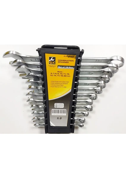 Tools Kombine Anahtar Takımı 12'li Düz Yıldız 6x22 mm