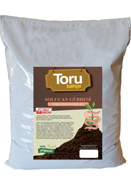 Toru Bahçe Solucan Gübresi 40 lt (20 kg)Toprak Düzenleyici Solucan Gübresi