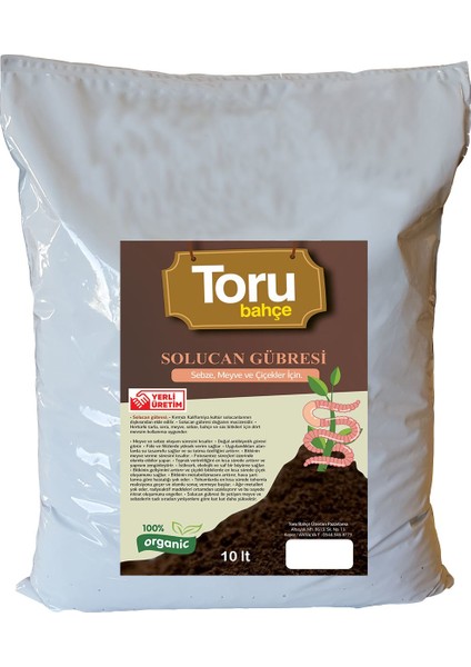 Toru Bahçe Solucan Gübresi 10lt (5kg)Toprak Düzenleyici Solucan Gübresi