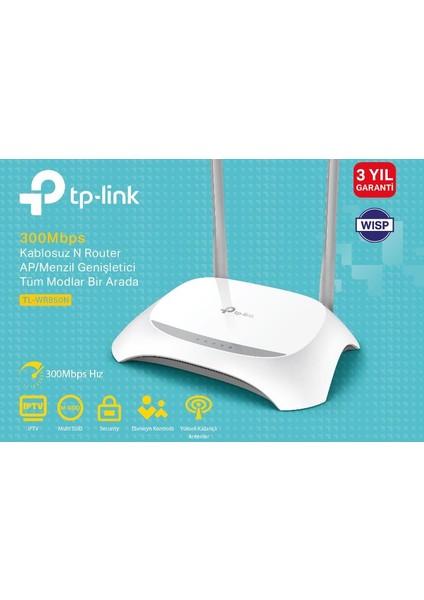 TL-WR850N 300 Mbps Kablosuz 4 Portlu Menzil Genişletici/Access Point/Router