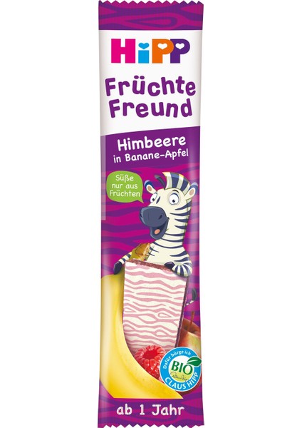 Organik Ahududulu Elmalı Muzlu Meyve Barı 23 gr