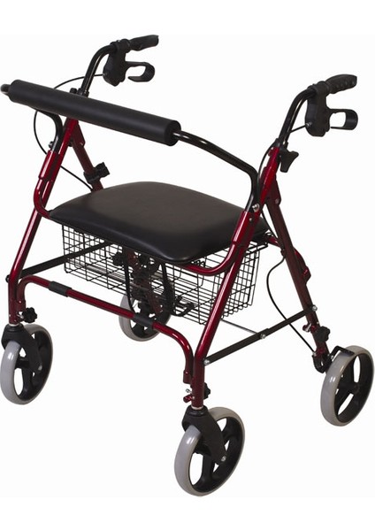 İthal 4 Tekerlekli Yürüteç( Rollator) Bordo