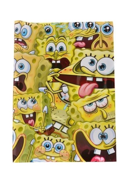 Spongebob Hazır Defter-Kitap Kabı A-4 Şeffaf 25 Li (25 Adet 1 Paket)