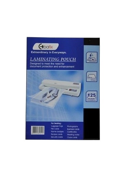 66636 Laminasyon Filmi 6.5 Cm X 9.5 Cm 125 Micron 100 LÜ (1 paket 100 adet)