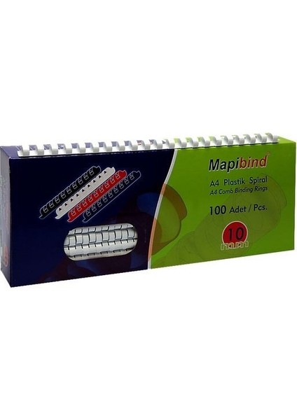 2011900 Plastik Spiral 19 Mm Beyaz 100 Lü (1 Paket 100 Adet)