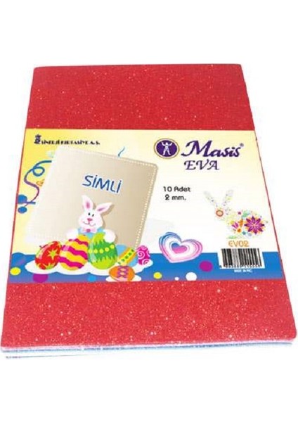 Simli Yapışkanlı Eva 2 Mm 50X70 Cm (1 Paket 10 Adet)