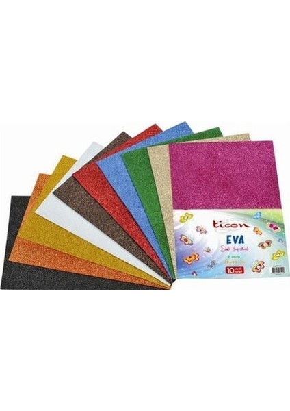 271822 Simli Eva Yapışkanlı 50X70 Cm 2Mm Renkli 10 Lu
