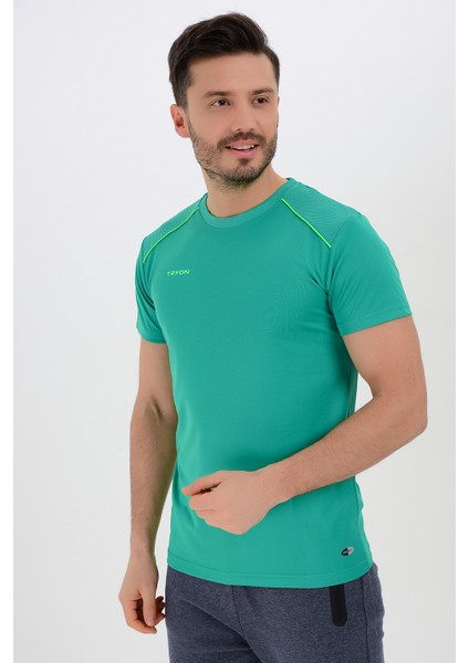 Tyron Erkek Polyester Bisiklet Yaka T-Shirt Heat