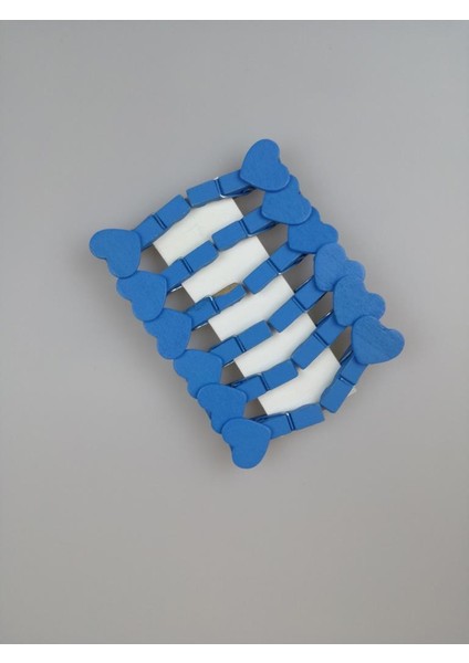 Kalp Mavi Dekoratif Mandal 12'li