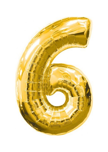 Rakam Balon Folyo 6 Gold