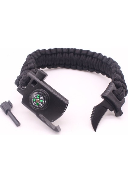 Paracord Paraşüt İpi Survival Bileklik 4 Fonksiyonlu