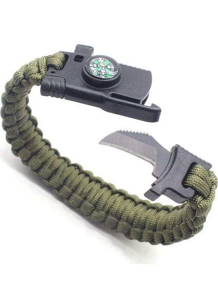 Paracord Paraşüt İpi Survival Bileklik 4 Fonksiyonlu