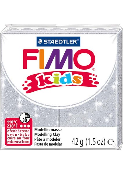 Fimo Kids Polimer Kil 42Gr. Glitter Silver