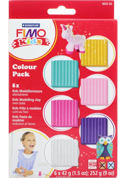 Fimo Kids Polimer Kil Seti 6X42Gr. - Glitter