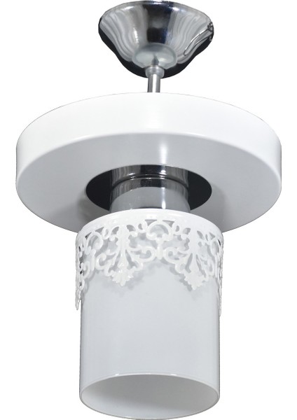 Tekli Yuvarlak Tepsi Taçlı Beyaz