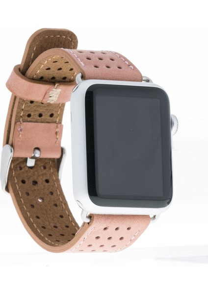 Apple Watch Uyumlu Deri Kordon 42/44mm-Pembe(87011)