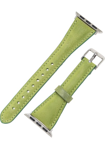 Apple Watch Uyumlu Deri İnce Kordon 38/40mm-G16 Yeşil modelleri