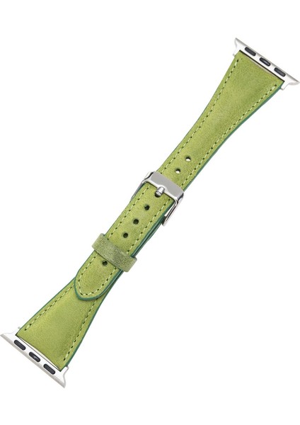 Apple Watch Uyumlu Deri İnce Kordon 38/40mm-G16 Yeşil fırsatları