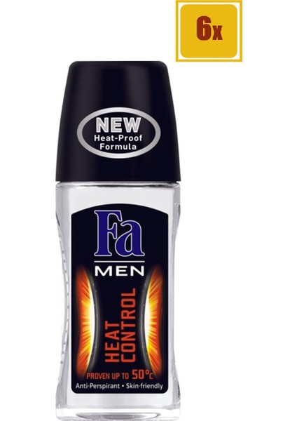Roll-On Heat Control Men 50 ml 6'lı Set